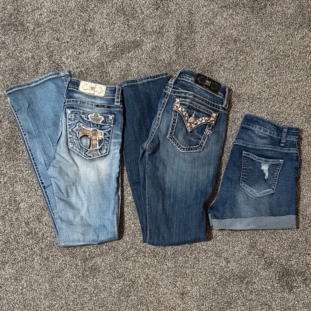 Miss Me Women's Blue Boot Cut Jeans Set